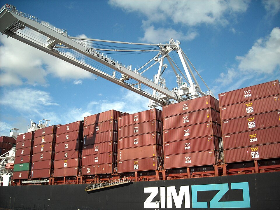 a zim container vessel operating